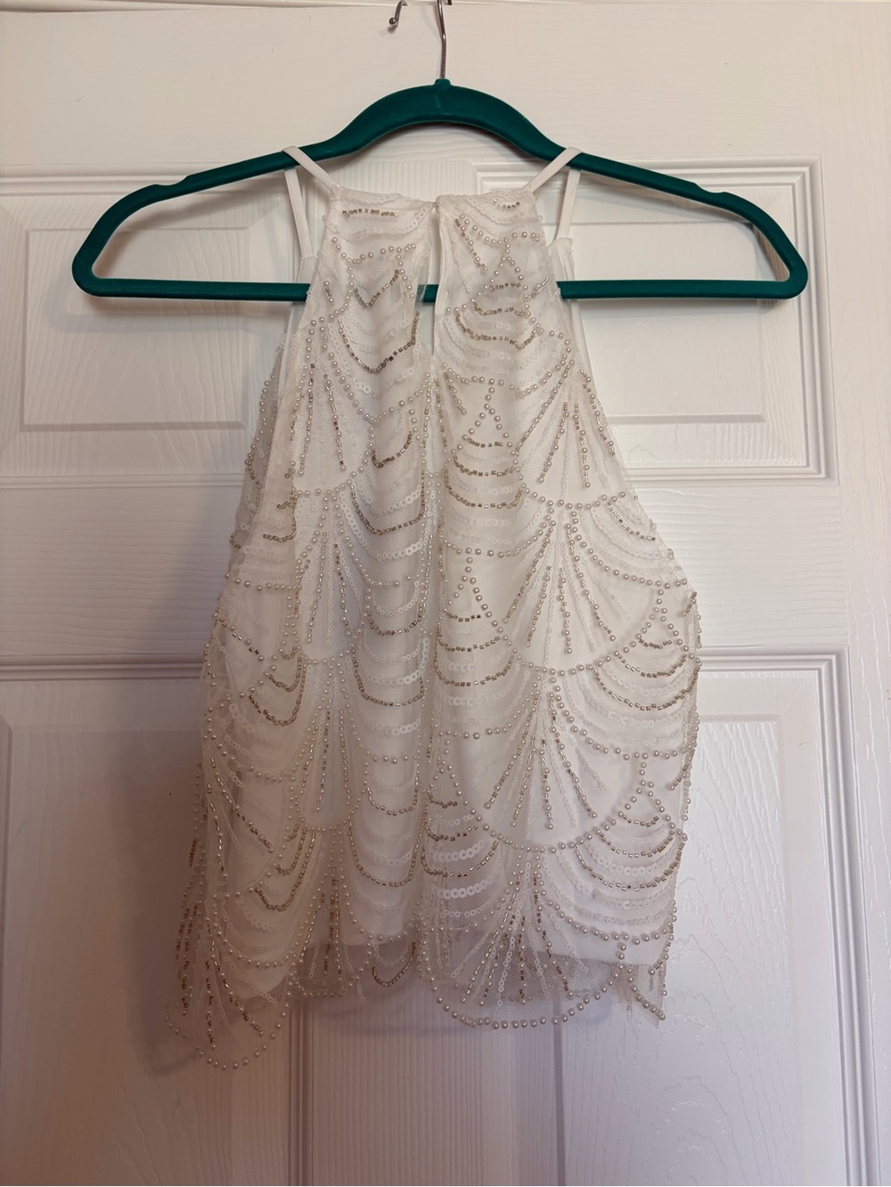 EB Luxe White Beaded women’s top - Picture 4 of 4
